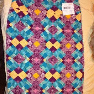 LuLaRoe "Cassie" pencil skirt new with tags size xlarge burgandy green yellow
